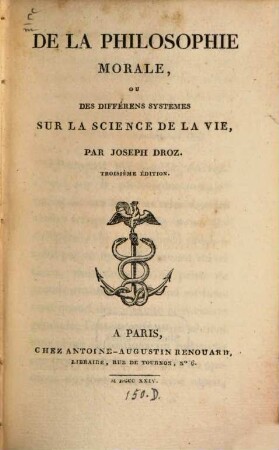 De la philosophie morale