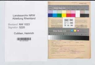 Entnazifizierung Heinrich Cubben , geb. 06.02.1891 (Landesinspektor)