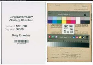 Entnazifizierung Ernestine Berg , geb. 14.04.1903 (Kauffrau)
