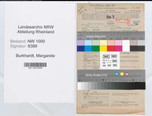 Entnazifizierung Margarete Burkhardt, geb. 18.06.1908 (Sekretaerin)