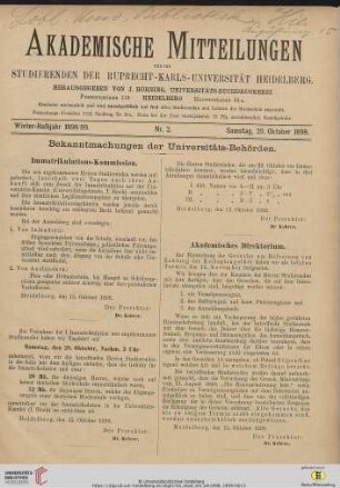 Nr. 2 (29. Oktober 1898)