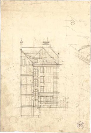 Pfann, Paul; München, Müllerstr. 9; Haus Rothmüller - Ansicht m. Schnitt