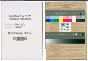 Entnazifizierung Helene Brandenberg , geb. 21.03.1899 (Notdienstverpflichtete)