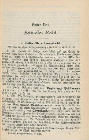 Erster Teil. Formelles Recht.