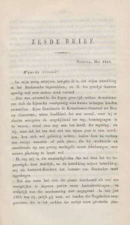 Zesde brief. Batavia, Mei 1854
