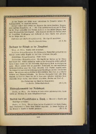 Wiederzusammentritt des Reichstages.