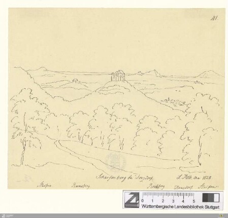 Scharfenberg bei Donzdorf : Staufen, Ramsberg, Rechberg, Donzdorf, Stuifen; Mai 1828