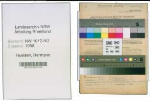 Entnazifizierung Hermann Huelsen , geb. 19.12.1889 (Schreiner)