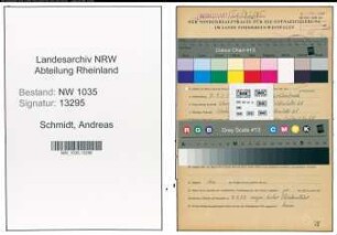 Entnazifizierung Andreas Schmidt , geb. 03.09.1903 (Hauer)