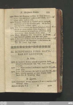 XI. Scriptores Iuris Naturae Et Gentium.