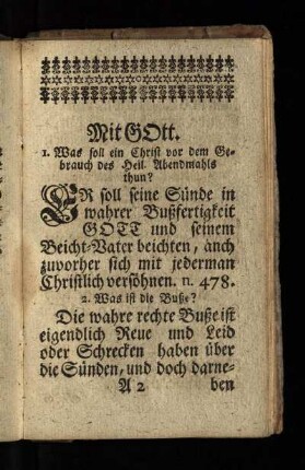 Mit Gott. [Noethige Fragen zum Buß- und Beicht-Examen]