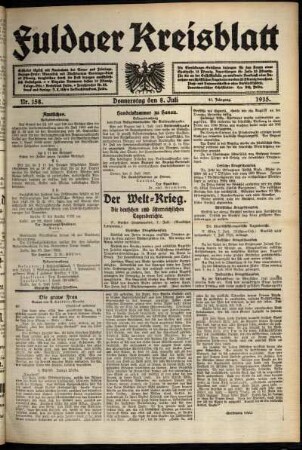 Ausgabe vom Donnerstag, den 08. Juli 1915.