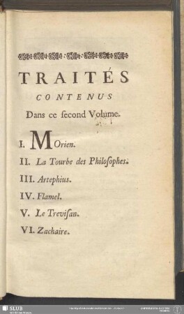 Traité Contenus Dans ce second Volume