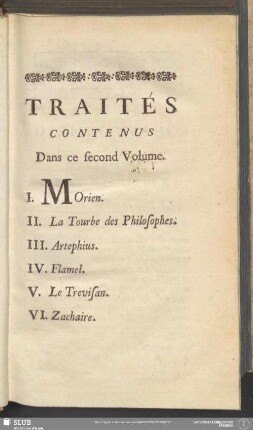 Traité Contenus Dans ce second Volume