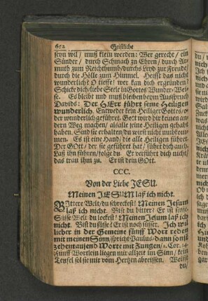 CCC. Von der Liebe JESU. Meinen JESUM laß ich nicht.