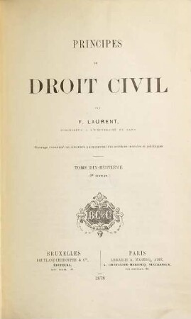 Principes de droit civil, 18