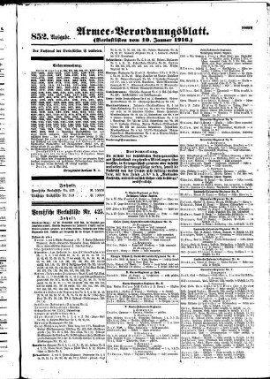 852.Ausgabe. Montag, 10. Januar 1916