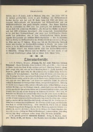 Literaturbericht