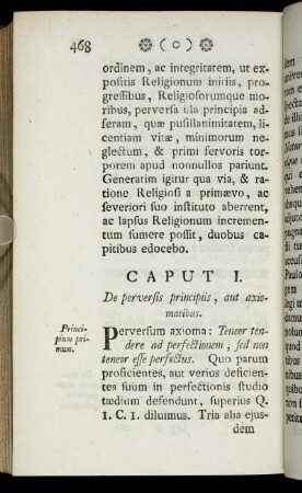 Caput I. De perversis principiis, aut axiomatibus.