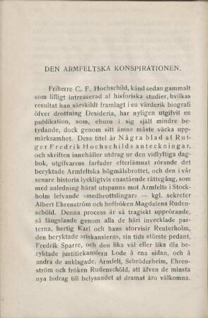 Den Armfeltska Konspirationen.