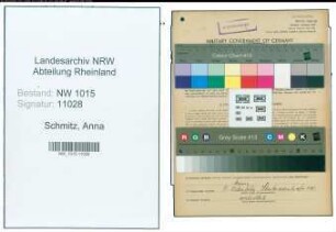 Entnazifizierung Anna Schmitz , geb. 30.12.1883 (Haendlerin)