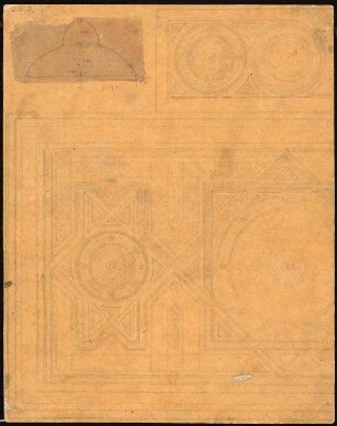 Villa, Kairo (?): Deckengestaltung Kuppel Ornament, Kuppelskizze (aufgeklebt)