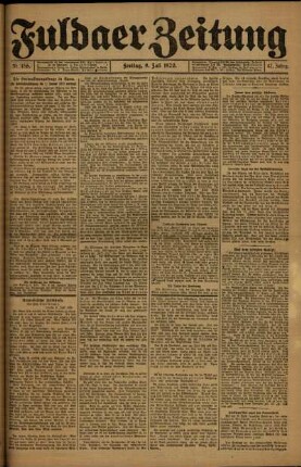 Erste Ausgabe vom Freitag, den 09. Juli 1920.