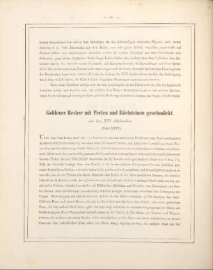 Goldener Becher mit Perlen und Edelsteinen geschmückt.