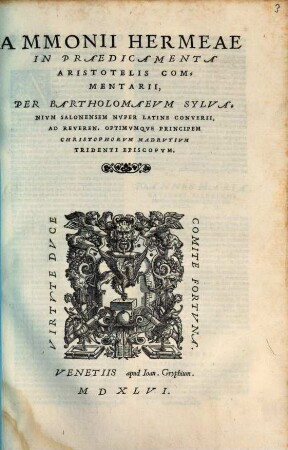 Commentarii in Aristotelis Categorias