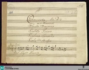 Concertos - Mus. Hs. 914 : fl, vl (2), vla, b; D; DTB 16 D18 GroF 127