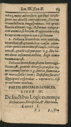 Liber IV. De fructibus Logices, nempe Definitione, divisione, & Methodo.