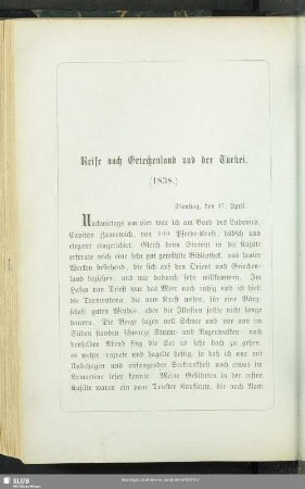 Reise nach Griechenland und der Türkei : (1838)