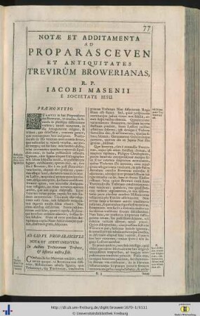 Notae et additamenta ad proparasceven.