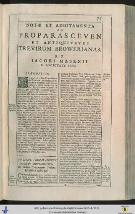 Notae et additamenta ad proparasceven.