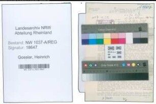 Entnazifizierung Heinrich Gosslar , geb. 00.00.0000 (Schlachthofdirektor)