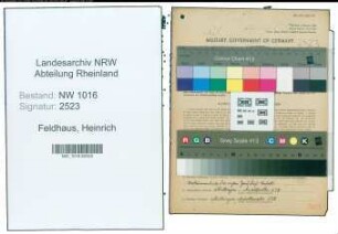 Entnazifizierung Heinrich Feldhaus , geb. 04.10.1894 (Landwirt)