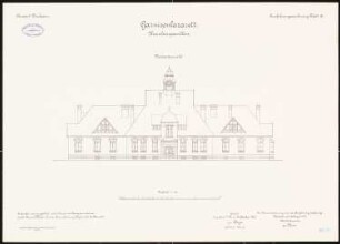 Lazarett der Artilleriekaserne, Wiesbaden: Krankenpavillon: Aufriss Nordostansicht 1:100