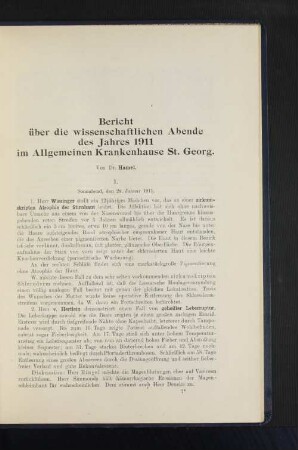 1. Sonnabend, den 28. Januar 1911.