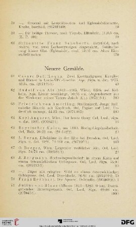 Neuere Gemälde (Nr. 61-213)