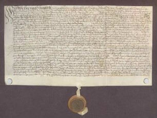 Hans Göller, Schultheiß, und genannte Mitglieder des Gerichts zu Östringen beurkunden eine Gültverschreibung der Katharina, Witwe des Hans Jakob Göller, über 100 Gulden gegenüber Johann Rehm, Generalkollektor des Bistums Speyer.