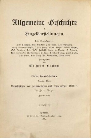Urgeschichte der germanischen und romanischen Völker, 2