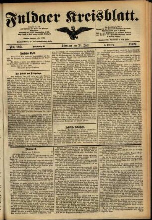 Ausgabe vom Dienstag, den 20. Juli 1909.