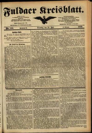 Ausgabe vom Dienstag, den 20. Juli 1909.