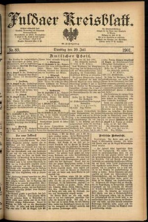 Ausgabe vom Dienstag, den 30. Juli 1901.