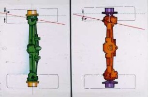 Schemazeichnung: Traktor, Maschinenelement, Antriebs- und Anbausystem