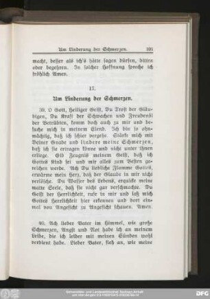 17. Um Linderung der Schmerzen.