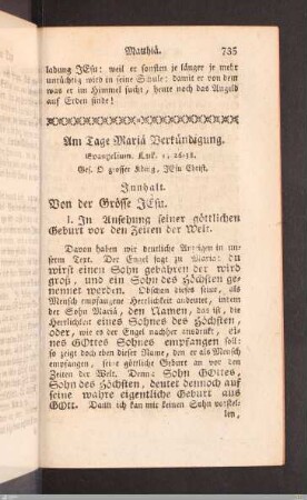 Am Tage Mariae Verkündigung.