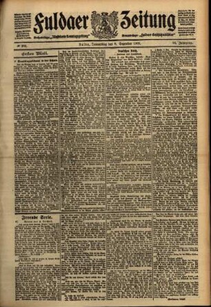 Erste Ausgabe vom Donnerstag, den 09. Dezember 1909.