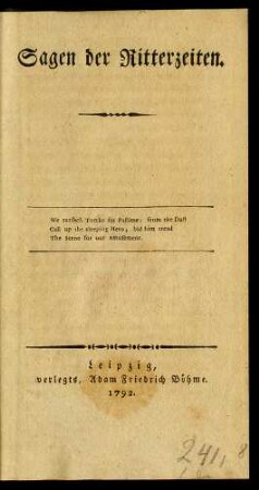 Sagen der Ritterzeiten