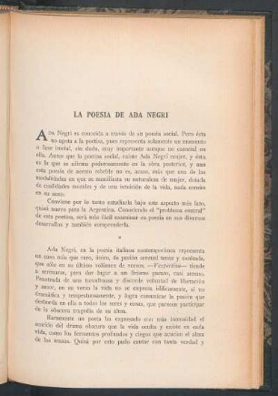 La poesía de Ada Negri